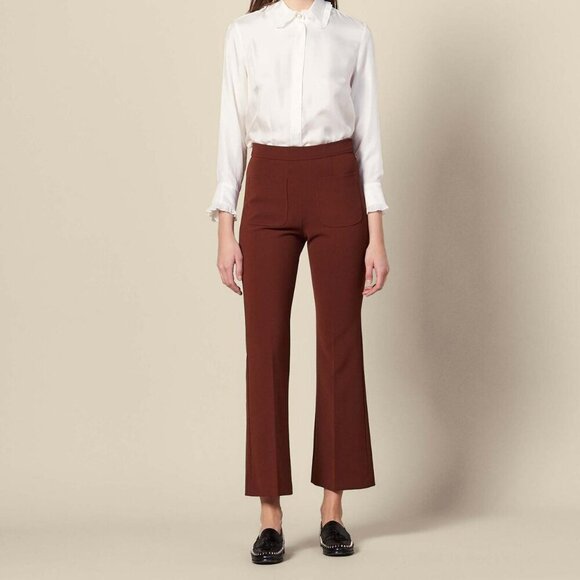 Sandro Paris Burnt Orange Trousers Size 2 - Picture 1 of 6